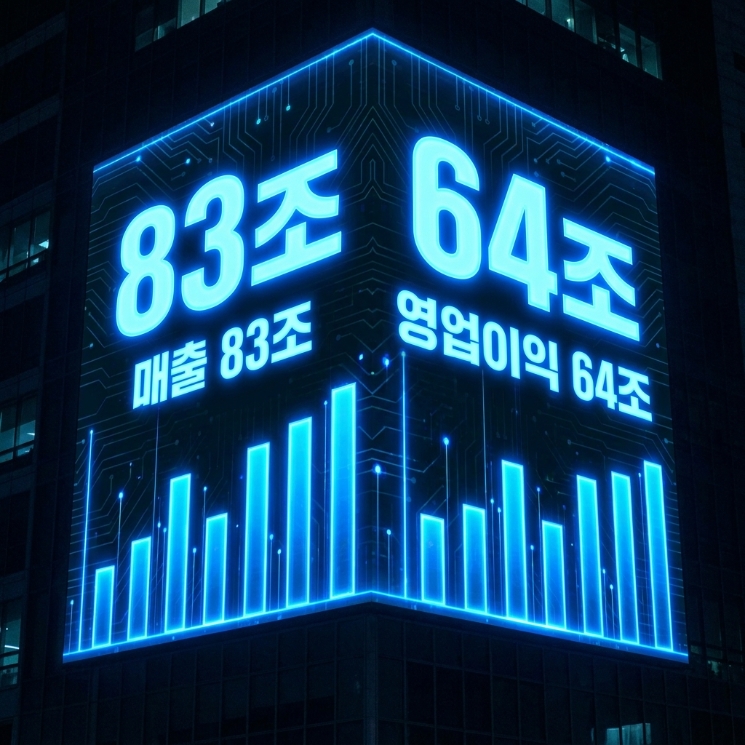 SK하이닉스 2분기 매출 83조 영업이익 64조 컨센서스 수치 그래픽