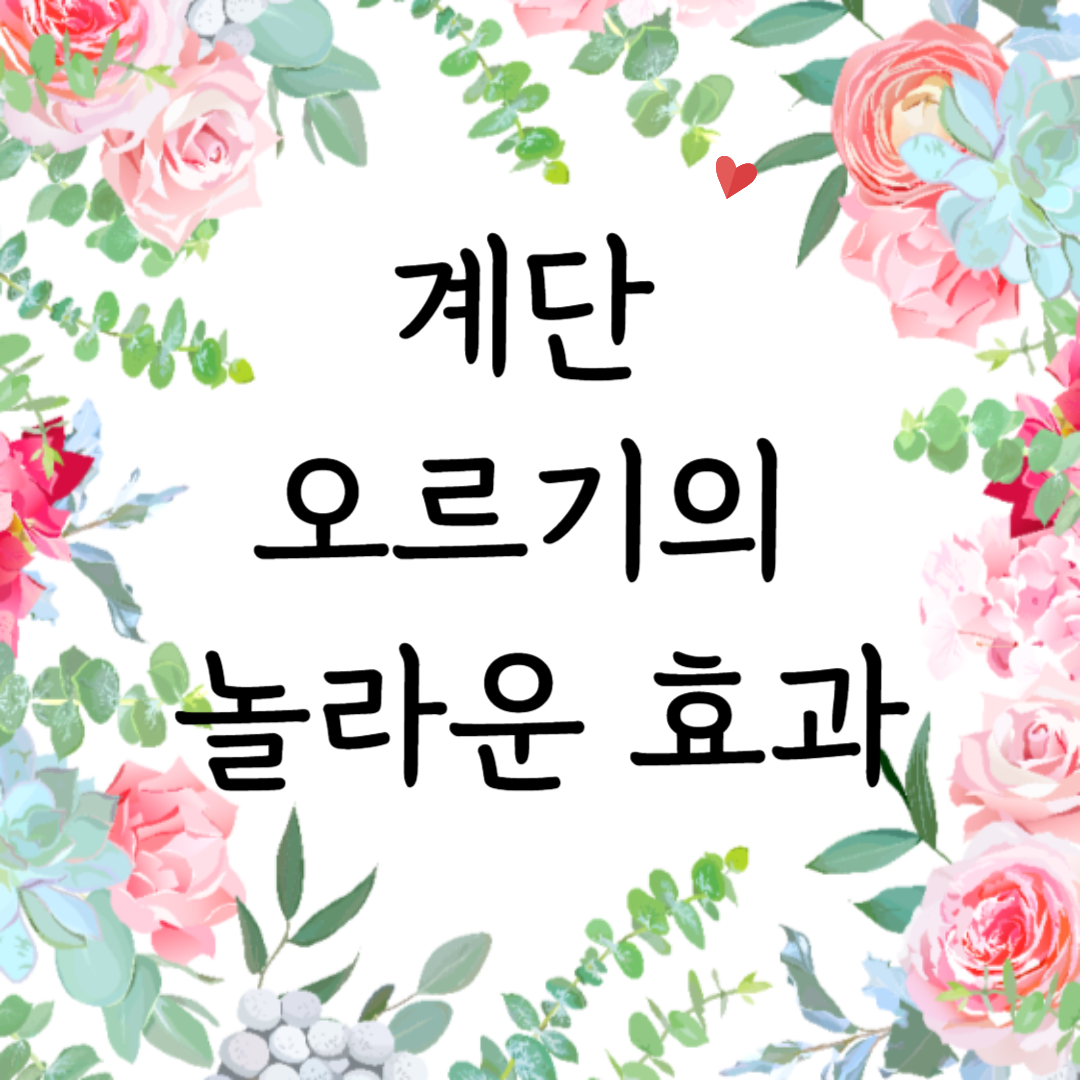 계단 오르기의 놀라운 효과