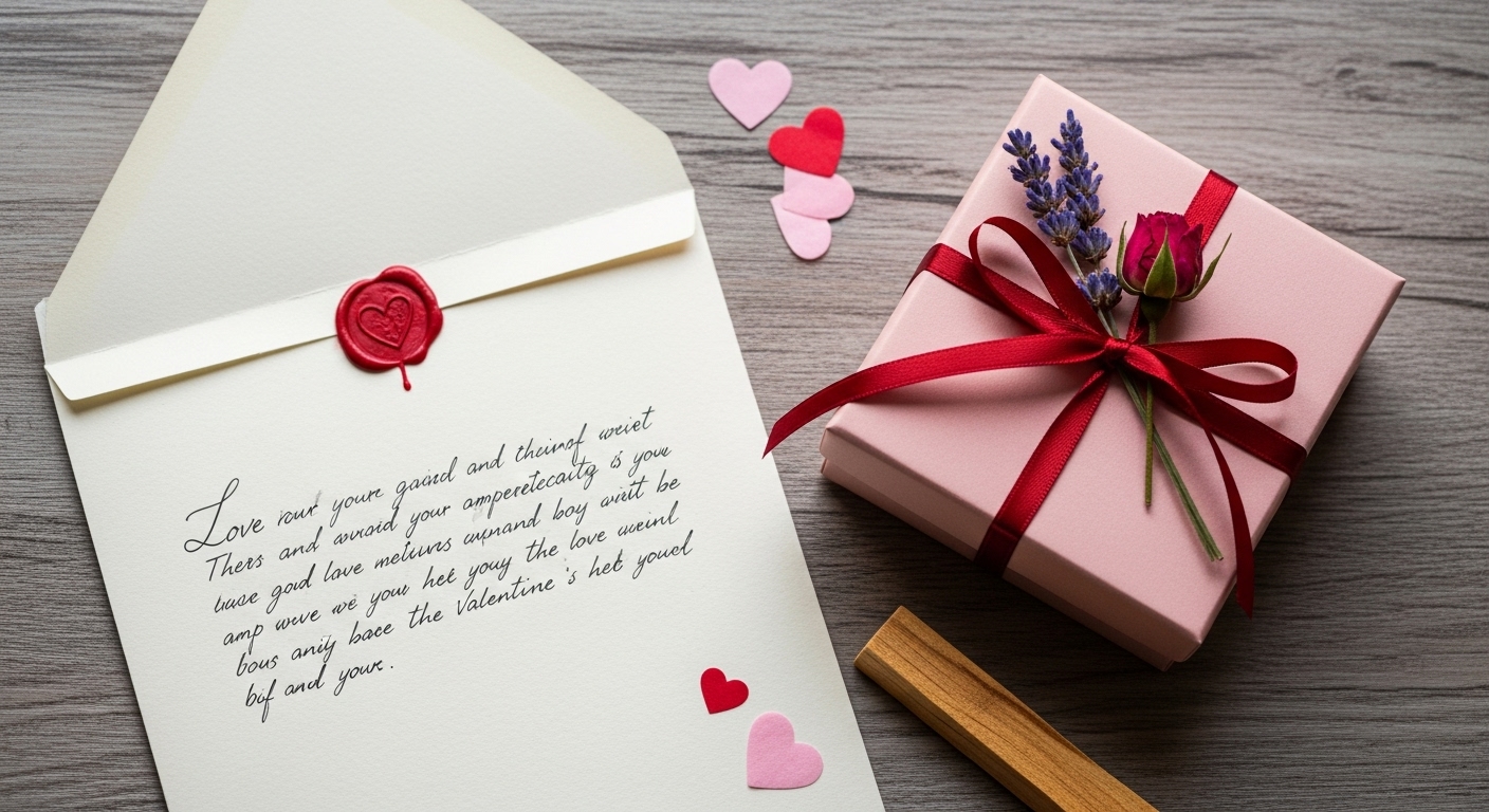 발렌타인데이 선물과 함께 전달할 따뜻한 메시지 카드와 정성스러운 데코레이션