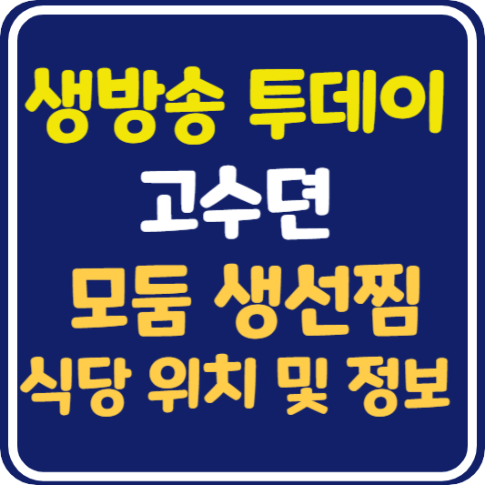 생방송 투데이 일산 모둠 생선찜 식당 위치 및 정보 : 고수뎐