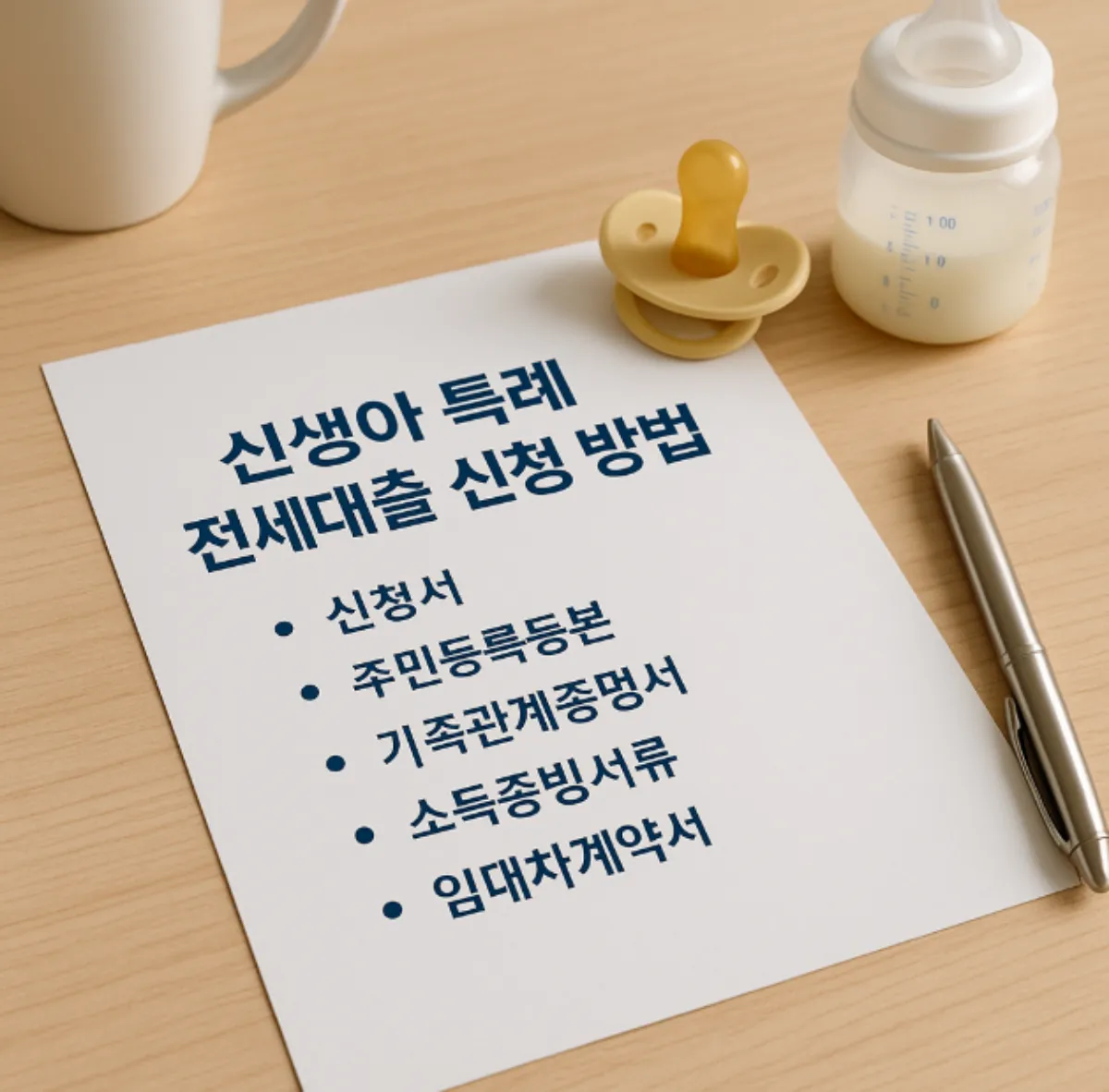 신생아 전세대출 서류들