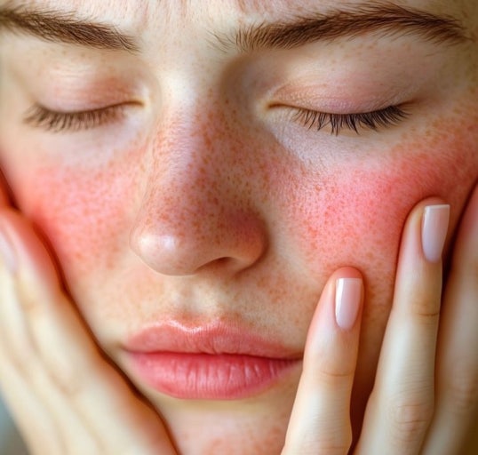 얼굴 열감 오른 이미지 예시