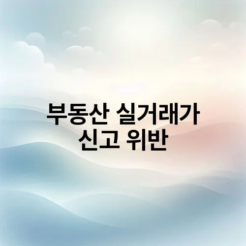 부동산 실거래가 신고 위반