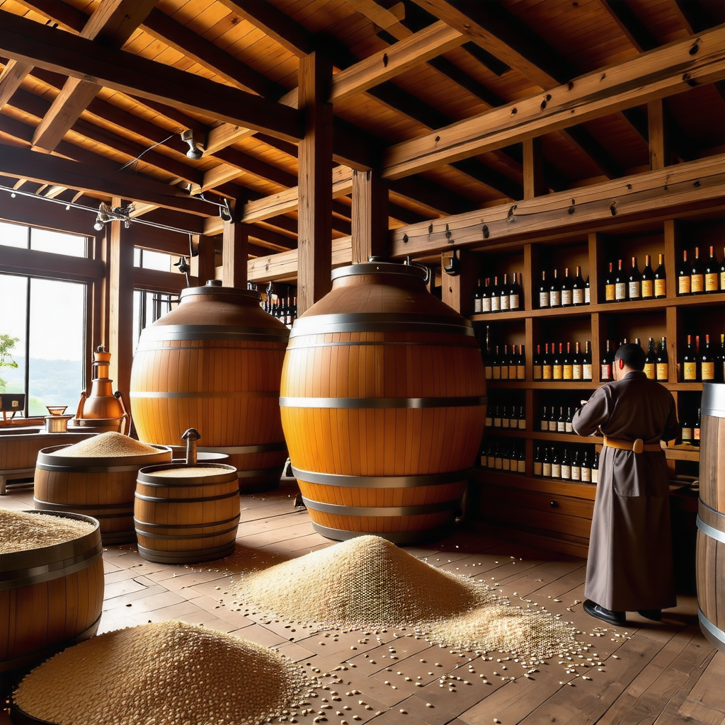 한국 양조장을 표현한 AI 이미지