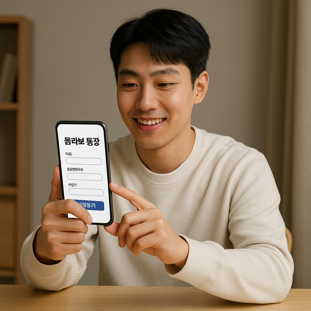 콜라보 통장 모바일 앱으로 신청하는 청년