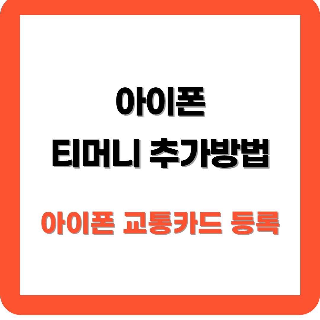 애플월렛 티머니 추가방법