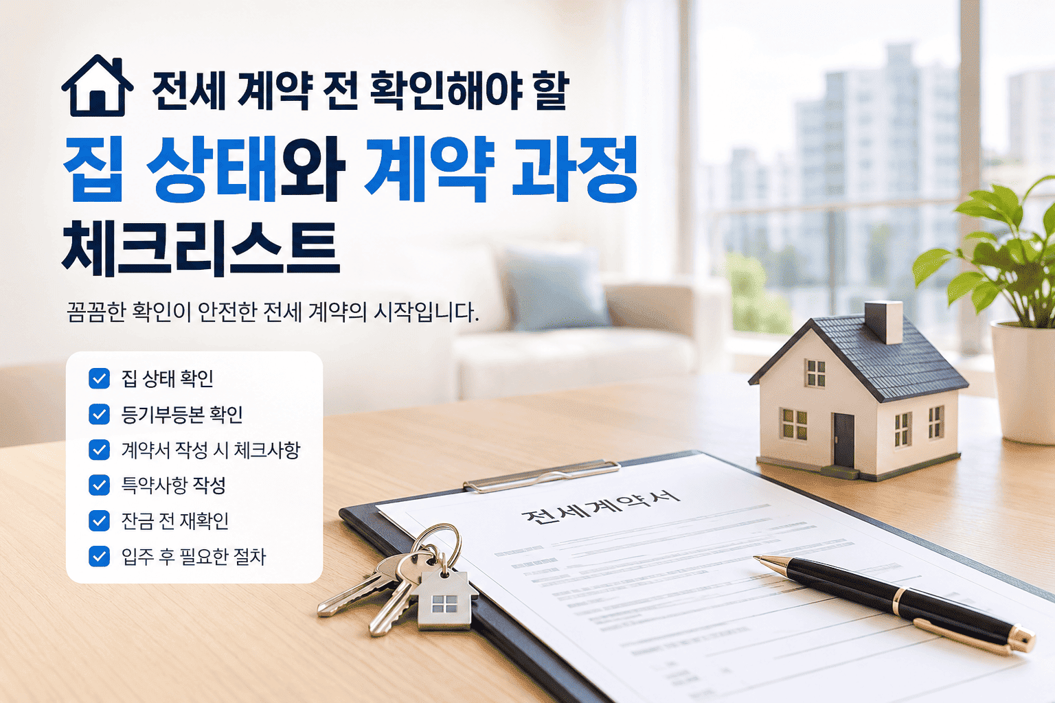 전세 계약 전 확인해야 할 집 상태와 계약 과정 체크리스트