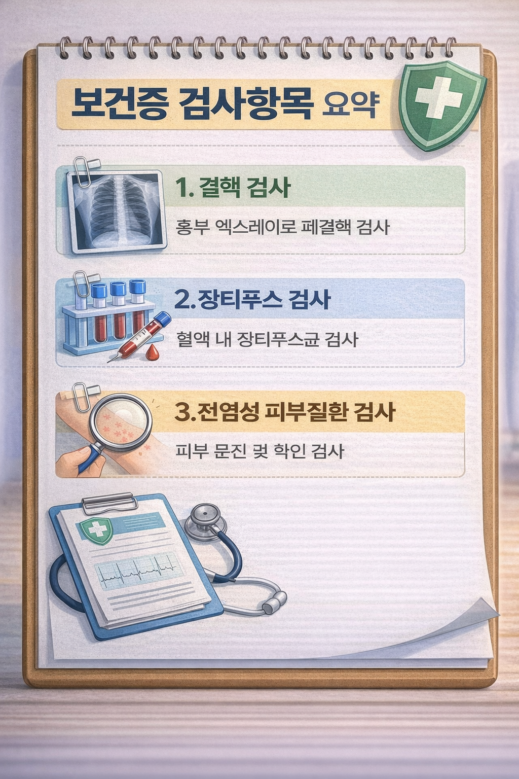 보건증 검사항목 요약