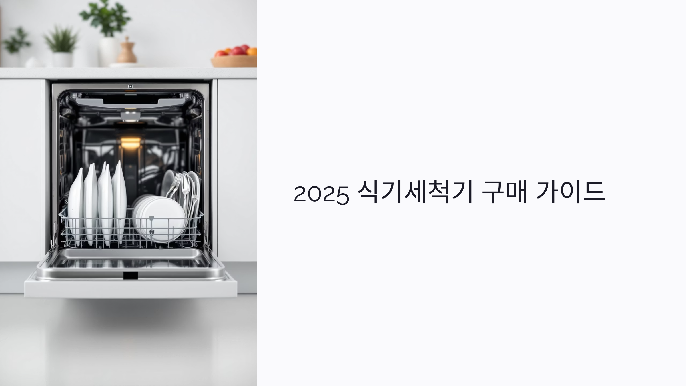 2025 식기세척기 구매 가이드: 설치부터 전기세 절약까지