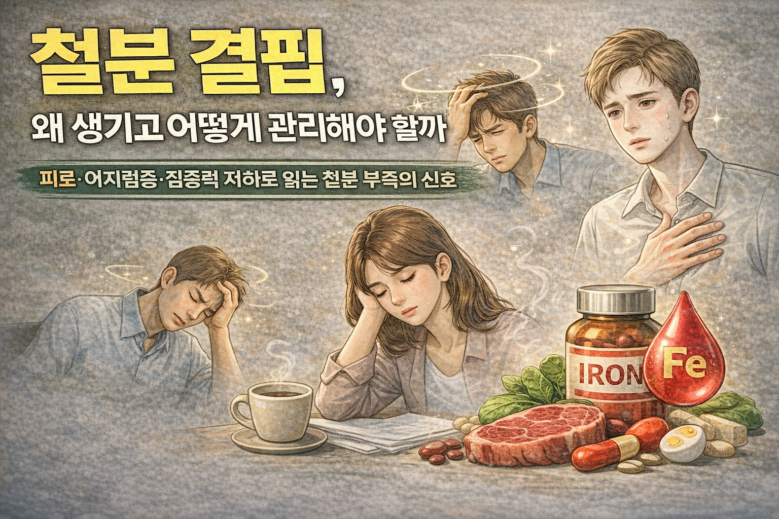 철분 결핍, 왜 생기고 어떻게 관리해야 할까 / 피로&middot;어지럼증&middot;집중력 저하로 읽는 철분 부족의 신호