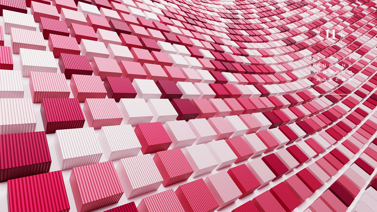 09 큐브 그래픽 A - 2025년11월 노트북배경화면