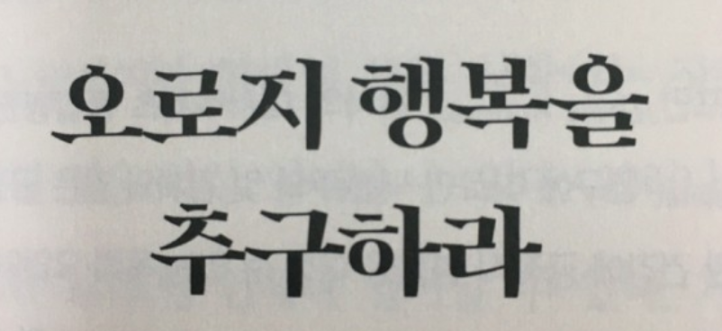 오로지 행복만을 추구하라 글귀
