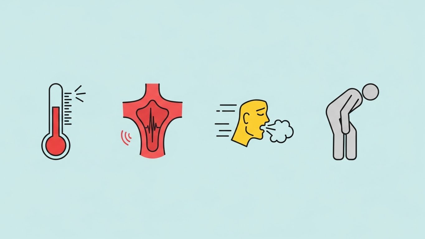 Medical concept image explaining early COVID-19 symptoms