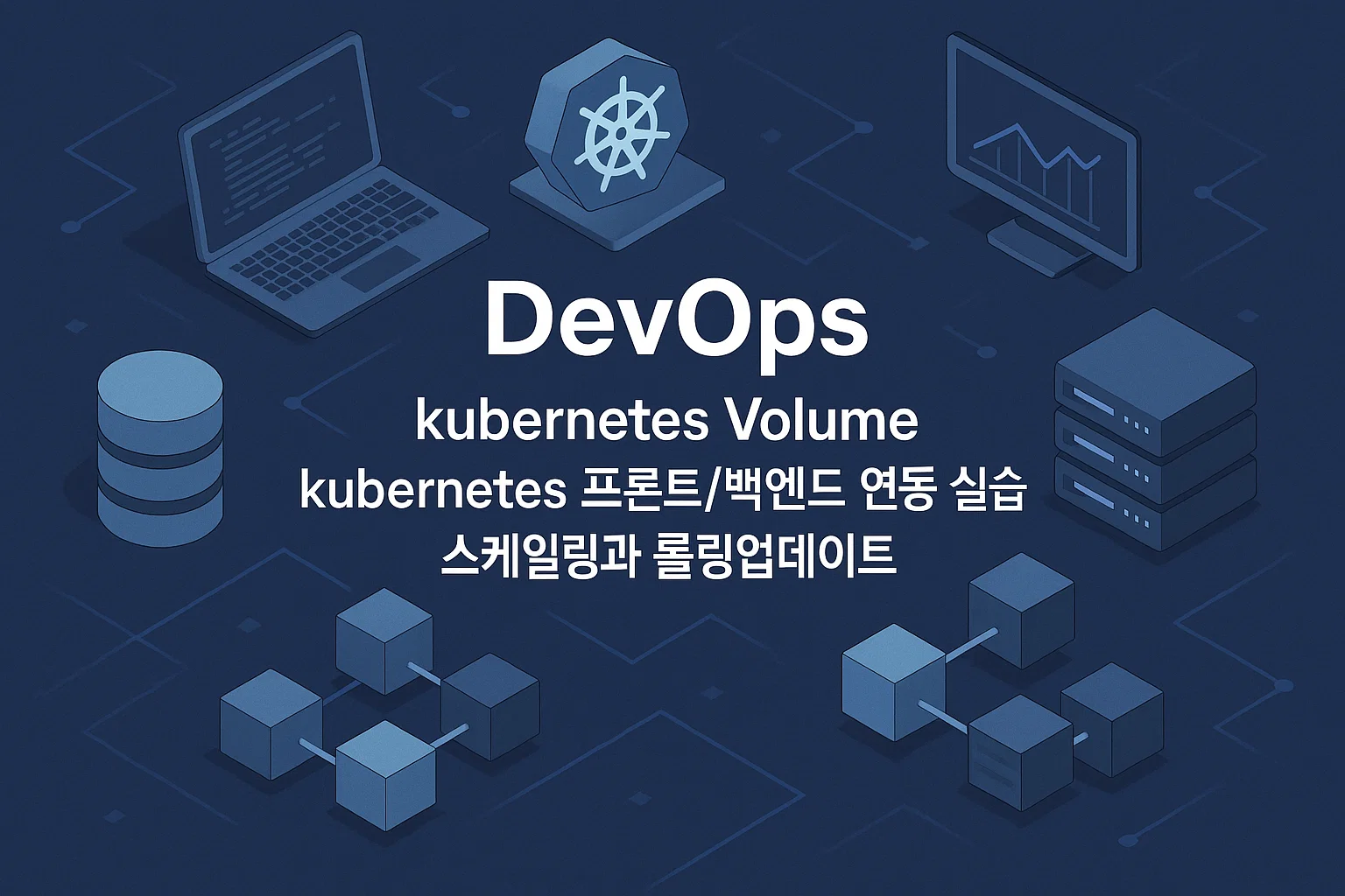 (12.05) DevOps - kubernetes Volume, kubernetes 프론트/백엔드 연동 실습, 스케일링과 롤링업데이트 포스트 썸네일