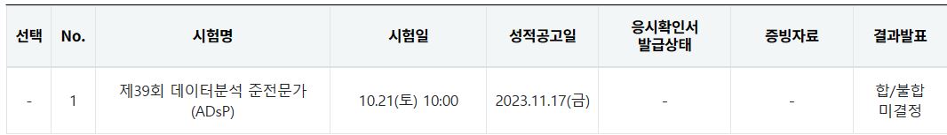 39회 ADSP시험