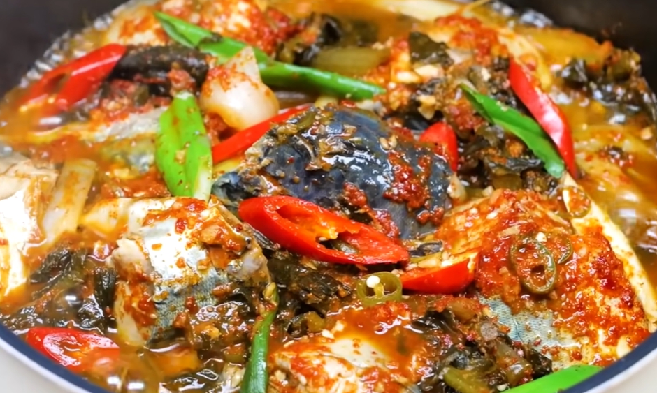 무청 고등어조림