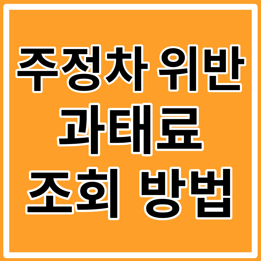 주정차 위반 과태료 조회