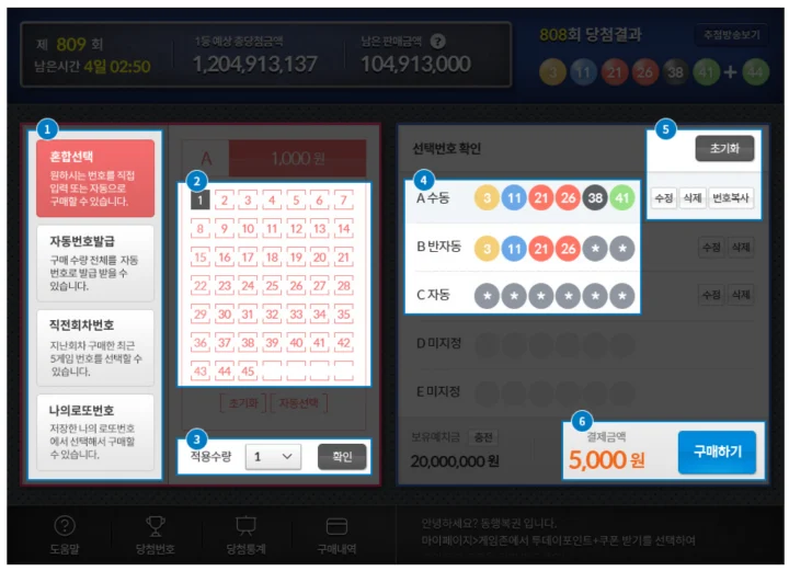 로또 6/45 온라인 구매