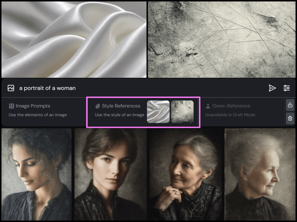 기본+ 혼합 sref 우먼 포트레이트 예시 Midjourney