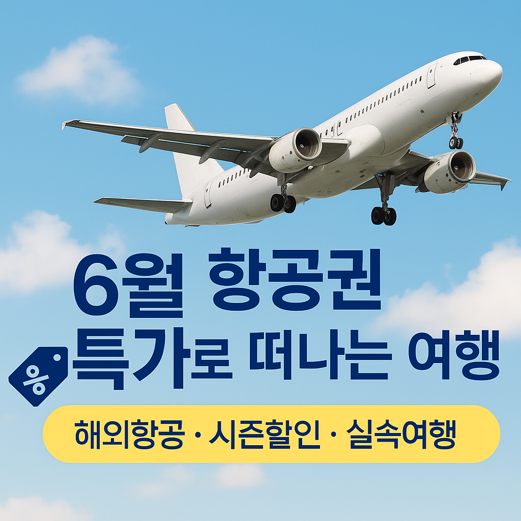 6월 항공권 특가로 떠나는 여행 (해외항공, 시즌할인, 실속여행)
