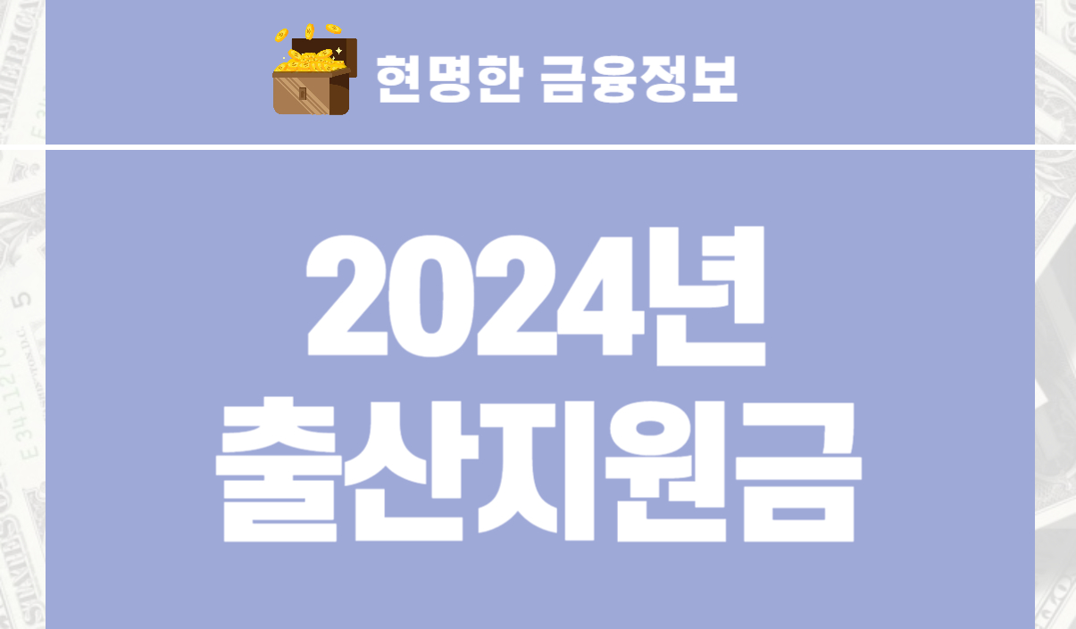 2024년 출산지원금 출산혜택