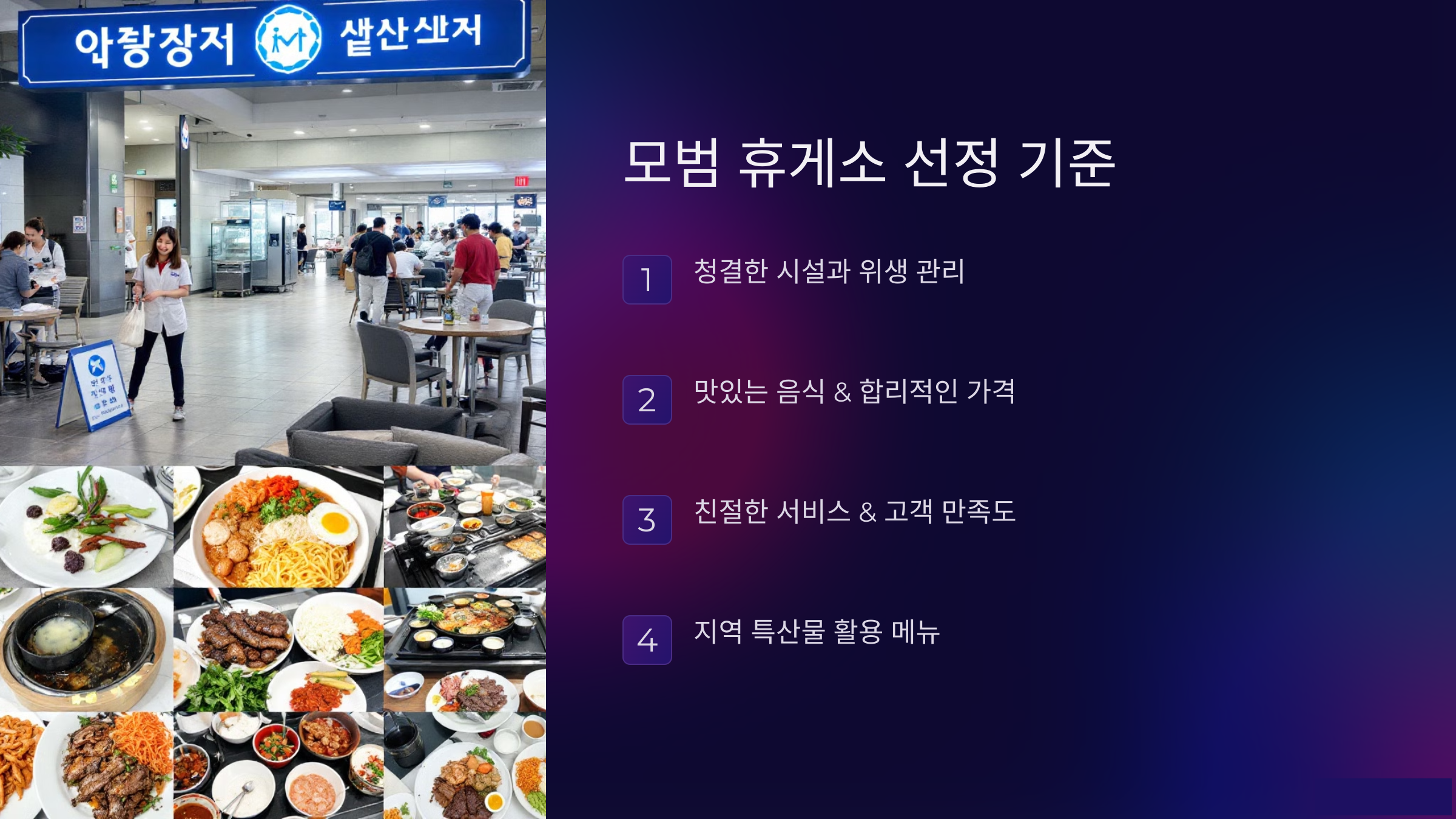 모범휴게소 선정 기준