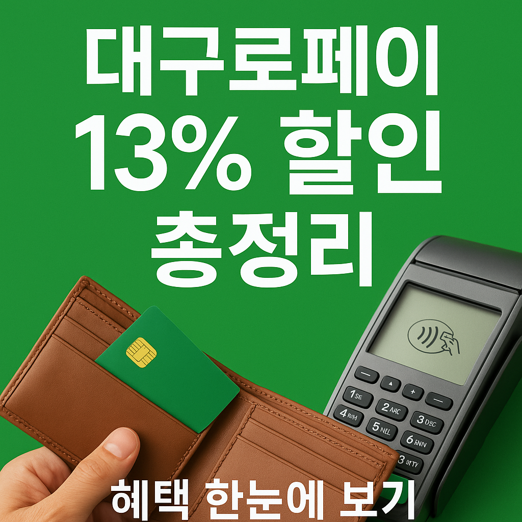 대구로페이 13% 할인 가맹점과 조건｜혜택 총정리