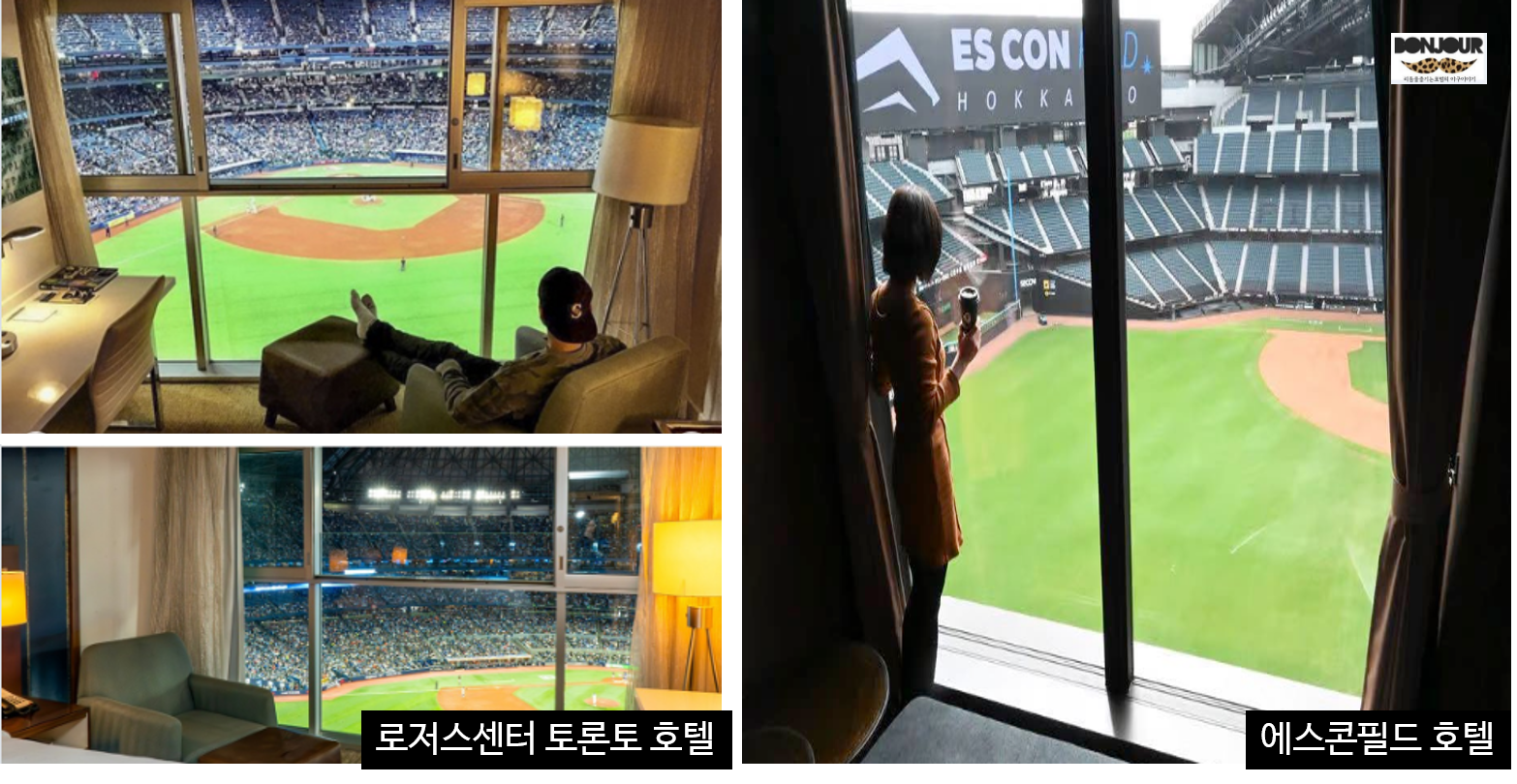에스콘필드와 로저스센터 야구장 내 호텔 필드뷰 객실