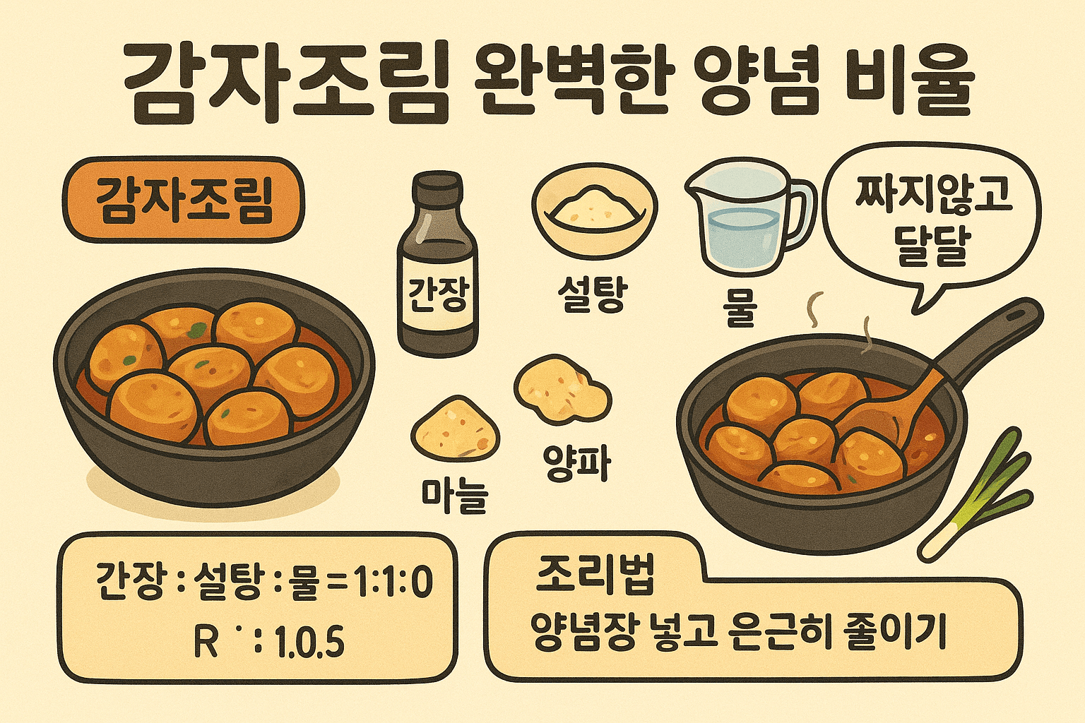 감자조림, 밥도둑 만드는 황금 비율 양념