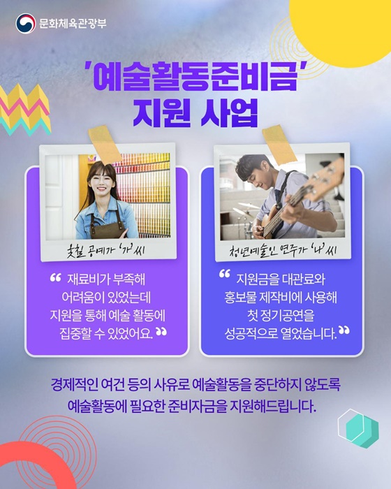 2025년 예술활동 준비금 지원사업, 창작의 길을 이어가세요!