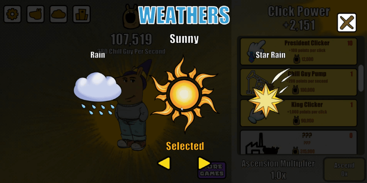 칠가이-클리커-웹게임-종료-화면