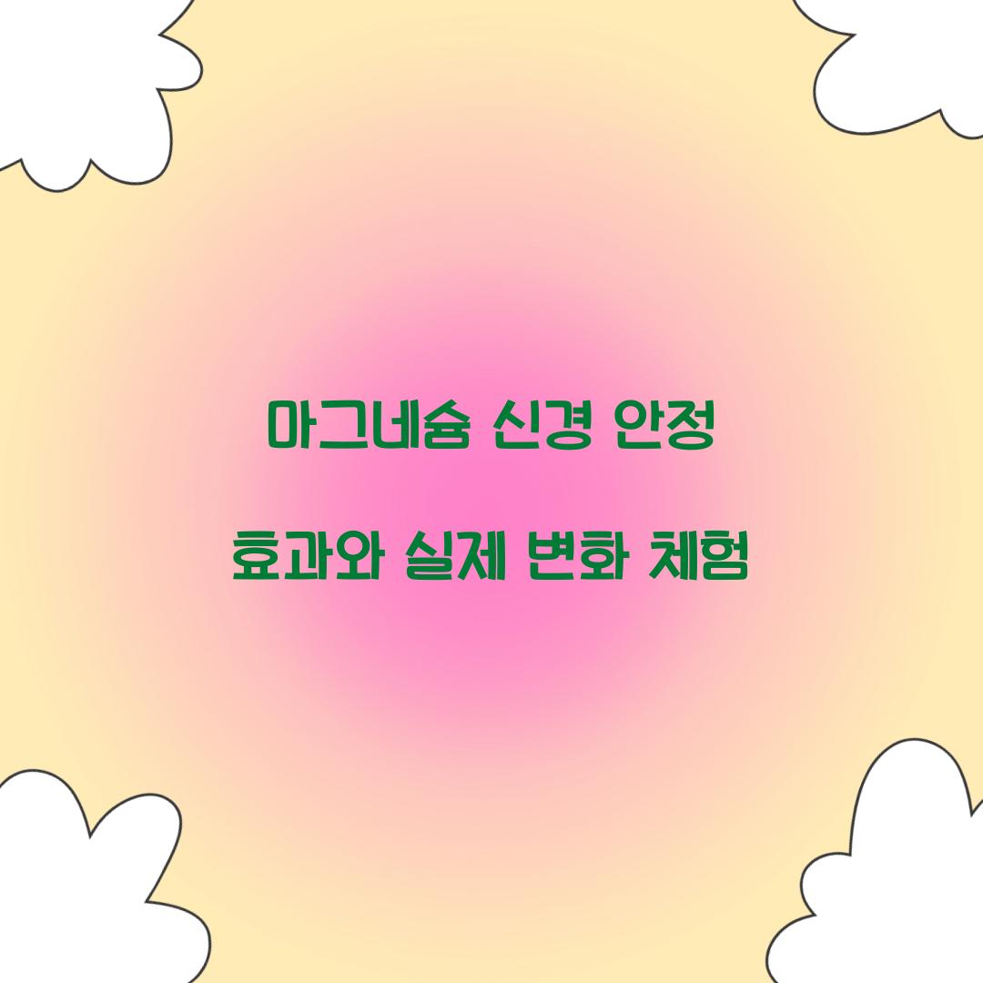 마그네슘 신경 안정