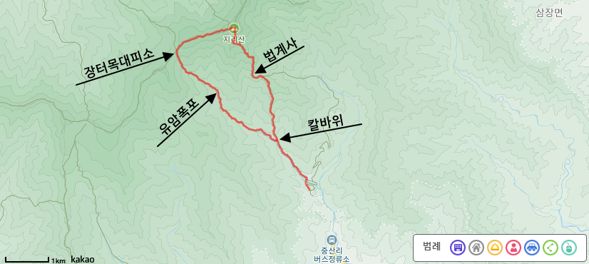 지리산천왕봉높이등산코스