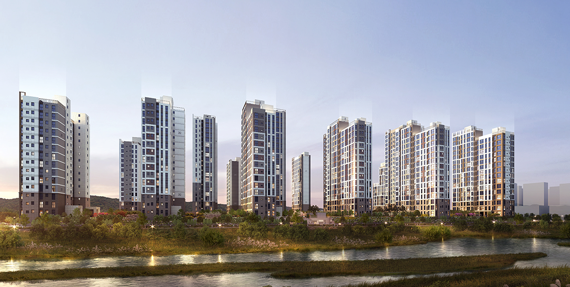 갑천2블록 트리풀시티 엘리프 조감도