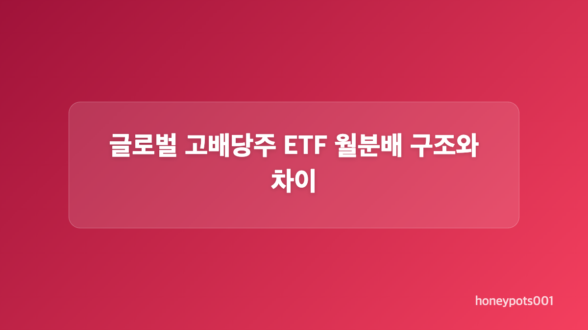 글로벌 고배당주와 배당성장주를 함께 비교하는 방법