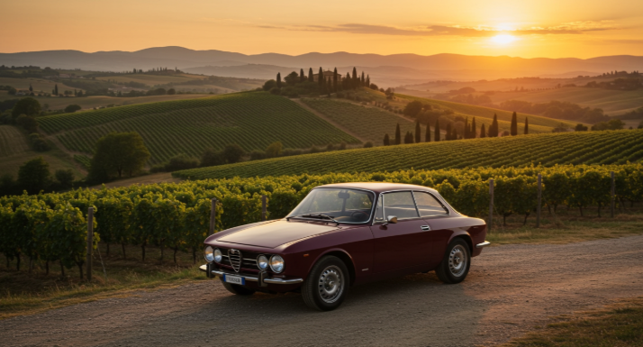 포도밭이 펼쳐진 토스카나 언덕,