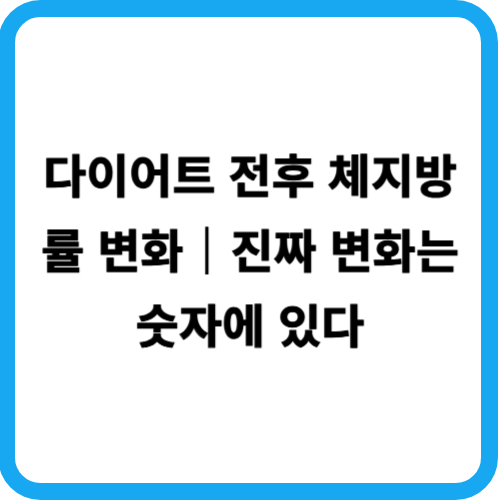 다이어트 전후 체지방률 변화｜진짜 변화는 숫자에 있다