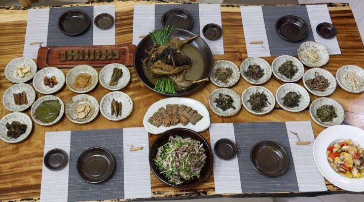 한국인의 밥상 청도 건강밥상 민박집 꿩백숙 상차림