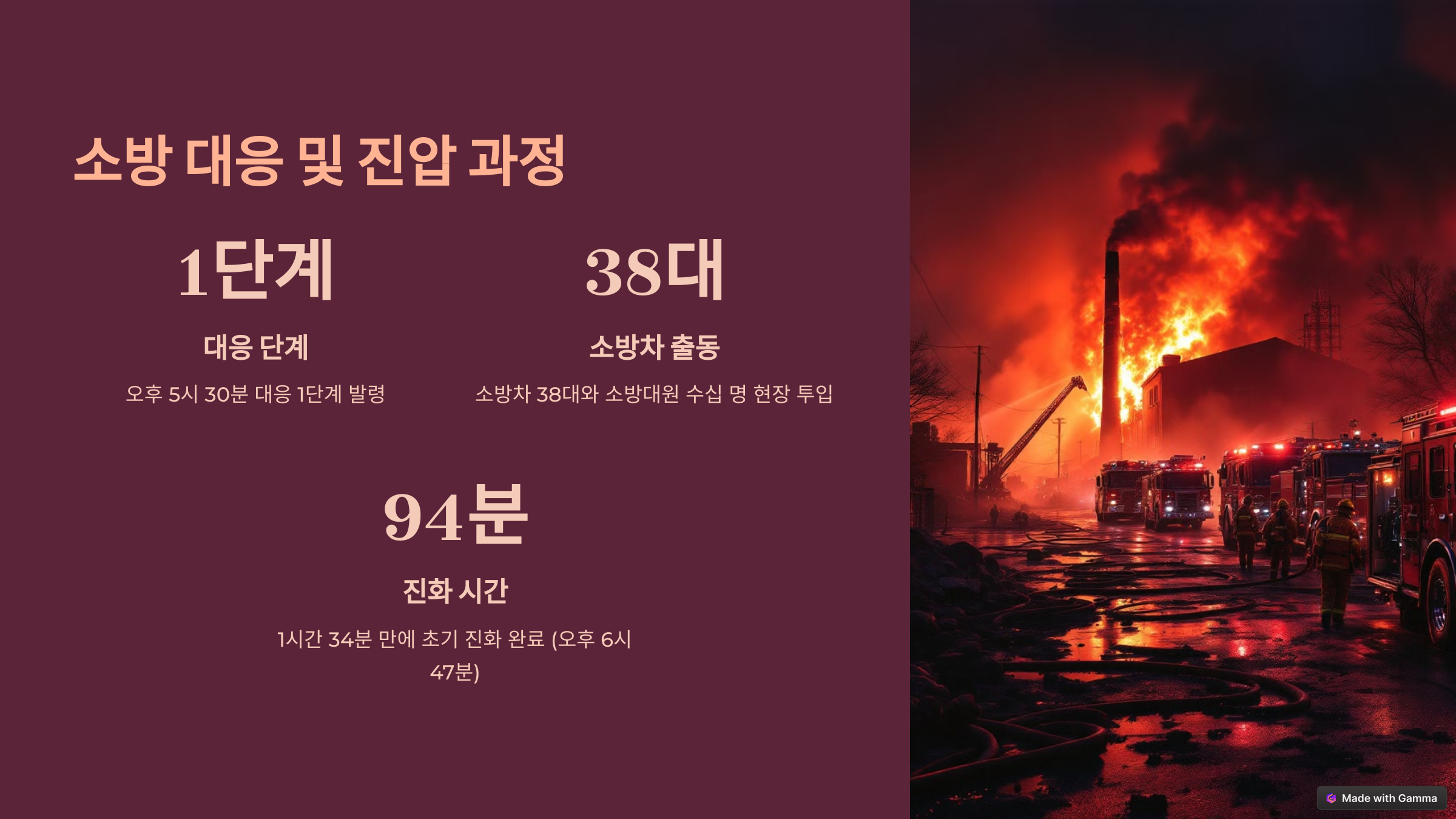 김포 풍무동 육가공 공장 화재 발생 – 대응 1단계 발령!