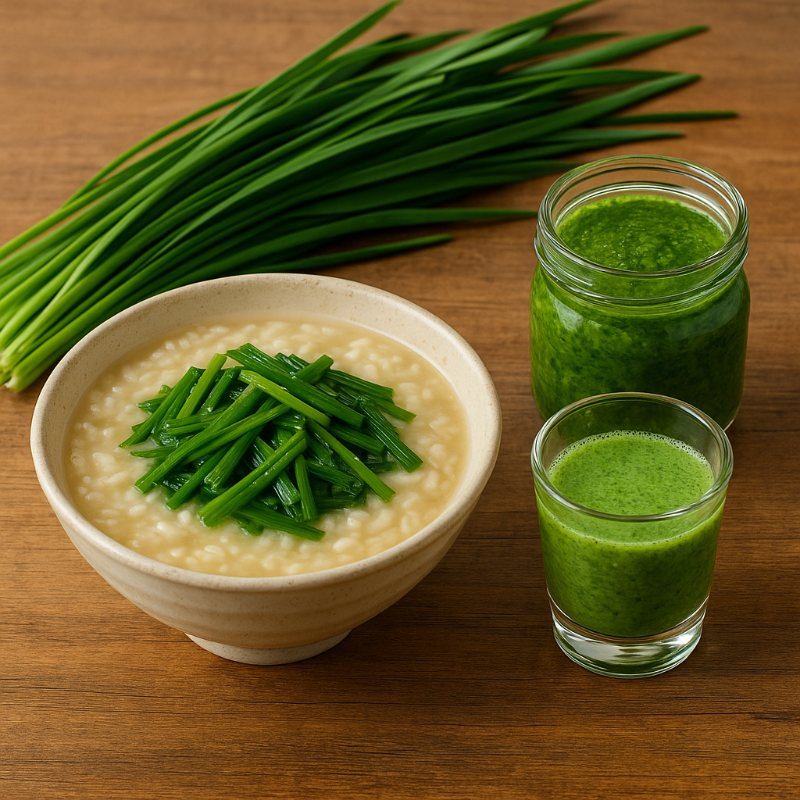 부추 페스토, 부추 스무디 등