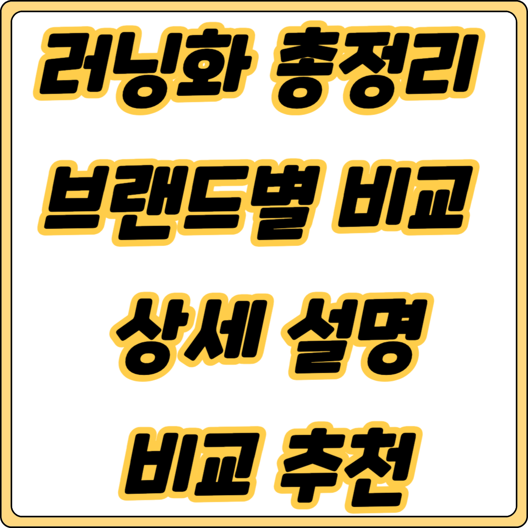 런닝화의 총정리 브랜드별 비교 분석