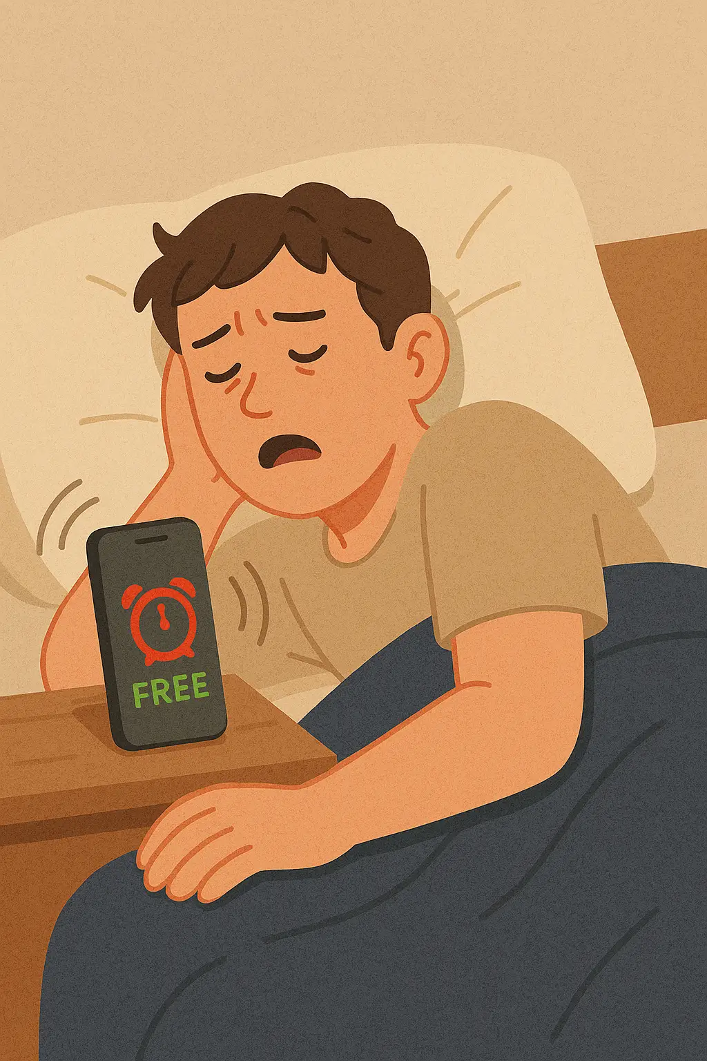 스마트폰-알람이-울려도-깊이-자는-남성