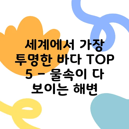 세계에서 가장 투명한 바다 TOP 5 – 물속이 다 보이는 해변