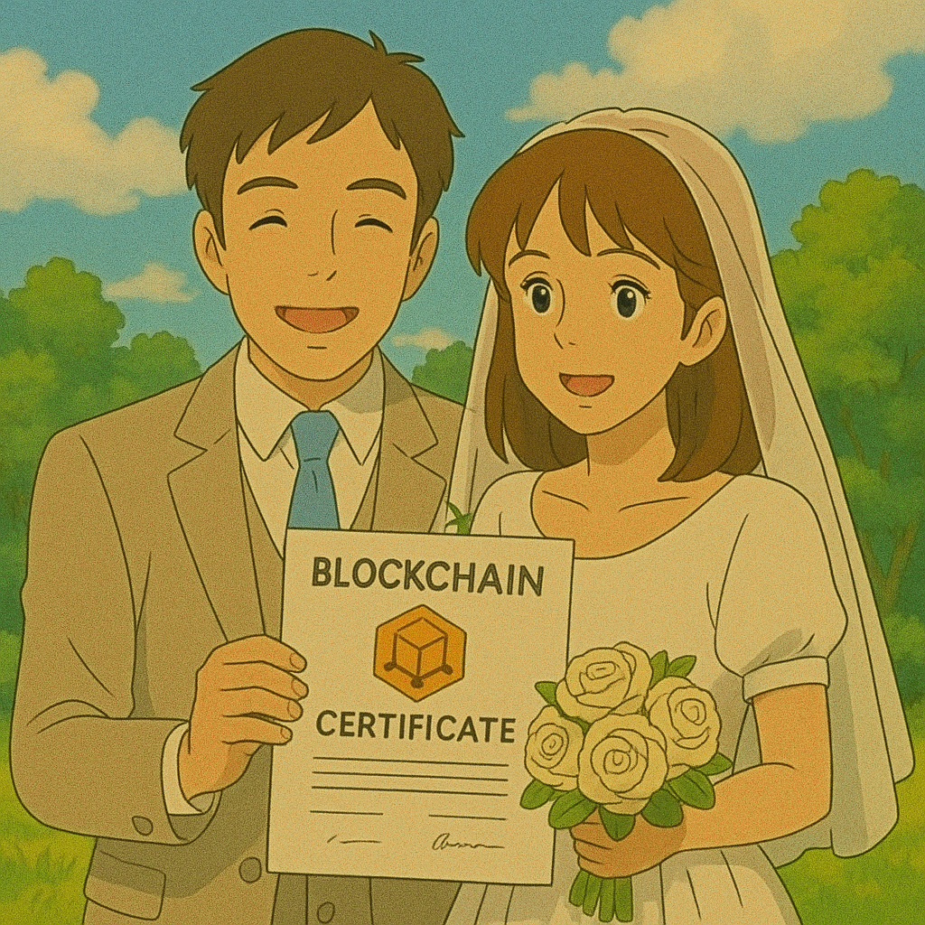 블록체인으로 결혼식 인증한 커플 이야기 사진