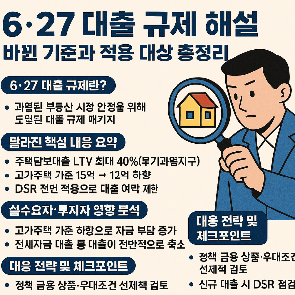 2025년 6·27 대출 규제 해설: 바뀐 기준과 적용 대상 총정리