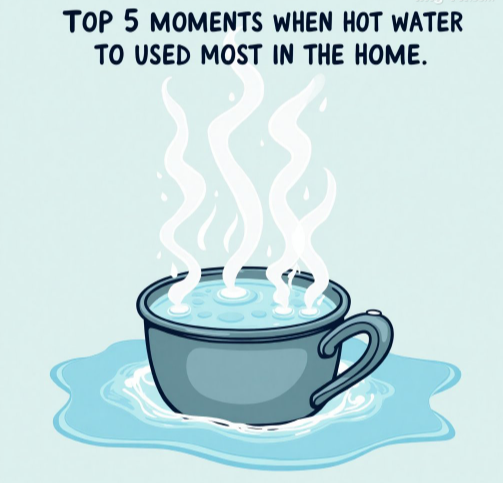 가정에서 가장 많은 온수 사용하는 순간 TOP 5 분석