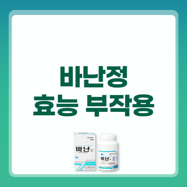 바난정 효능 복용법 부작용