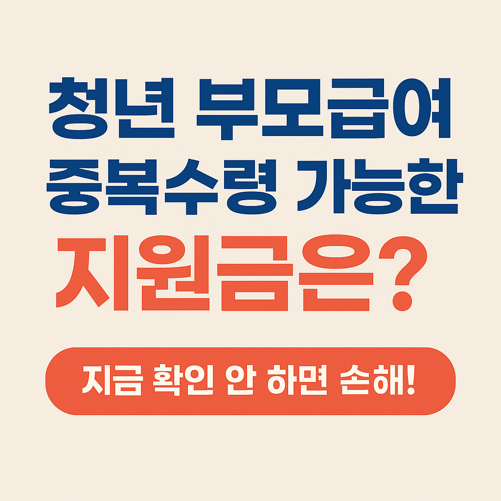 청년 부모급여 중복수령 가능한 지원금은?