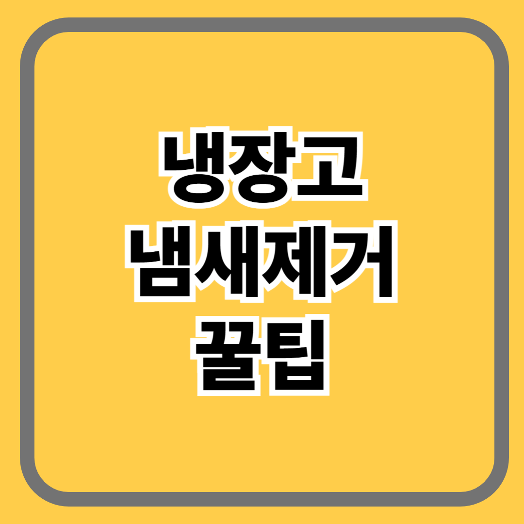 냉장고 냄새제거 꿀팁