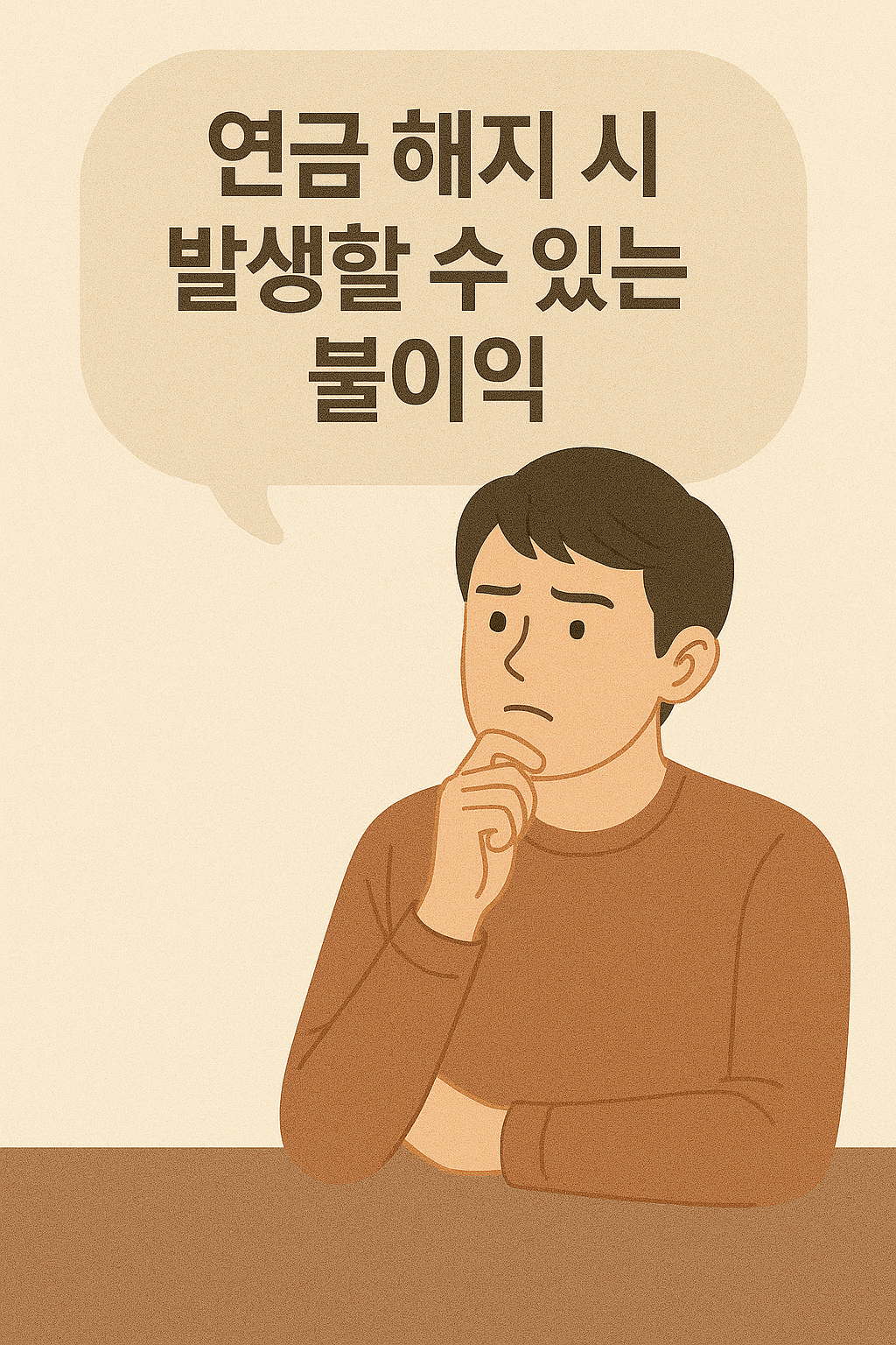 연금 해지시 발생할 수 있는 불이익에 대해 생각하는 모습